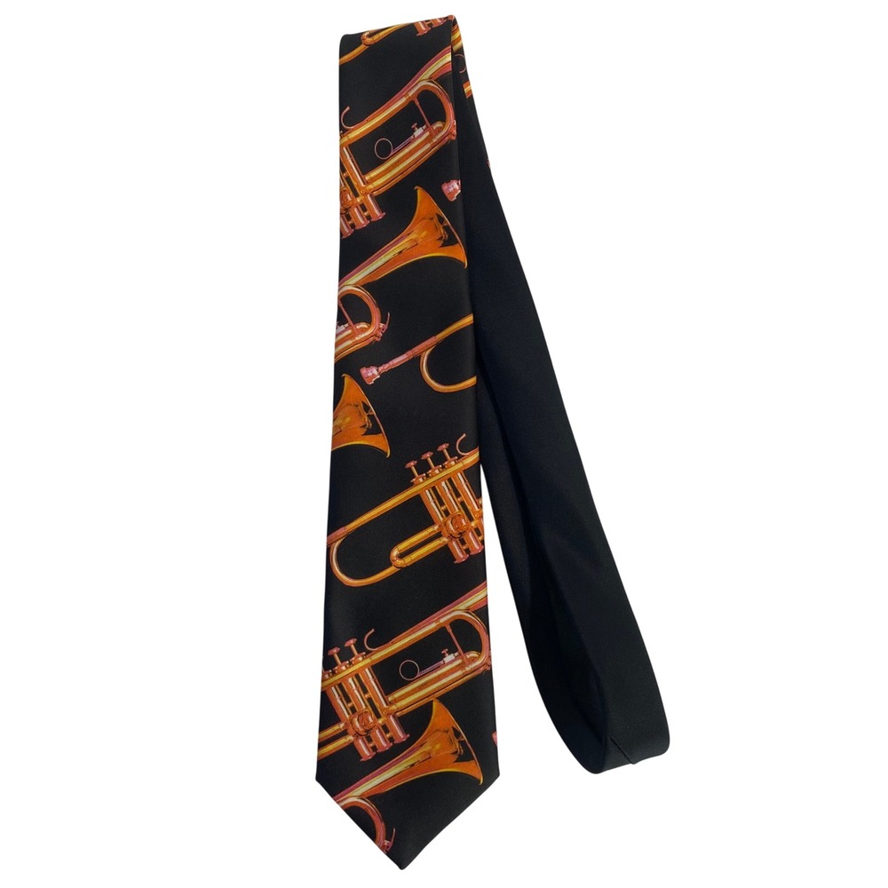 Ralph Marlin Trumpet Music Tie Mens OS 1992 Vintage Novelty USA Ma Quirkyde